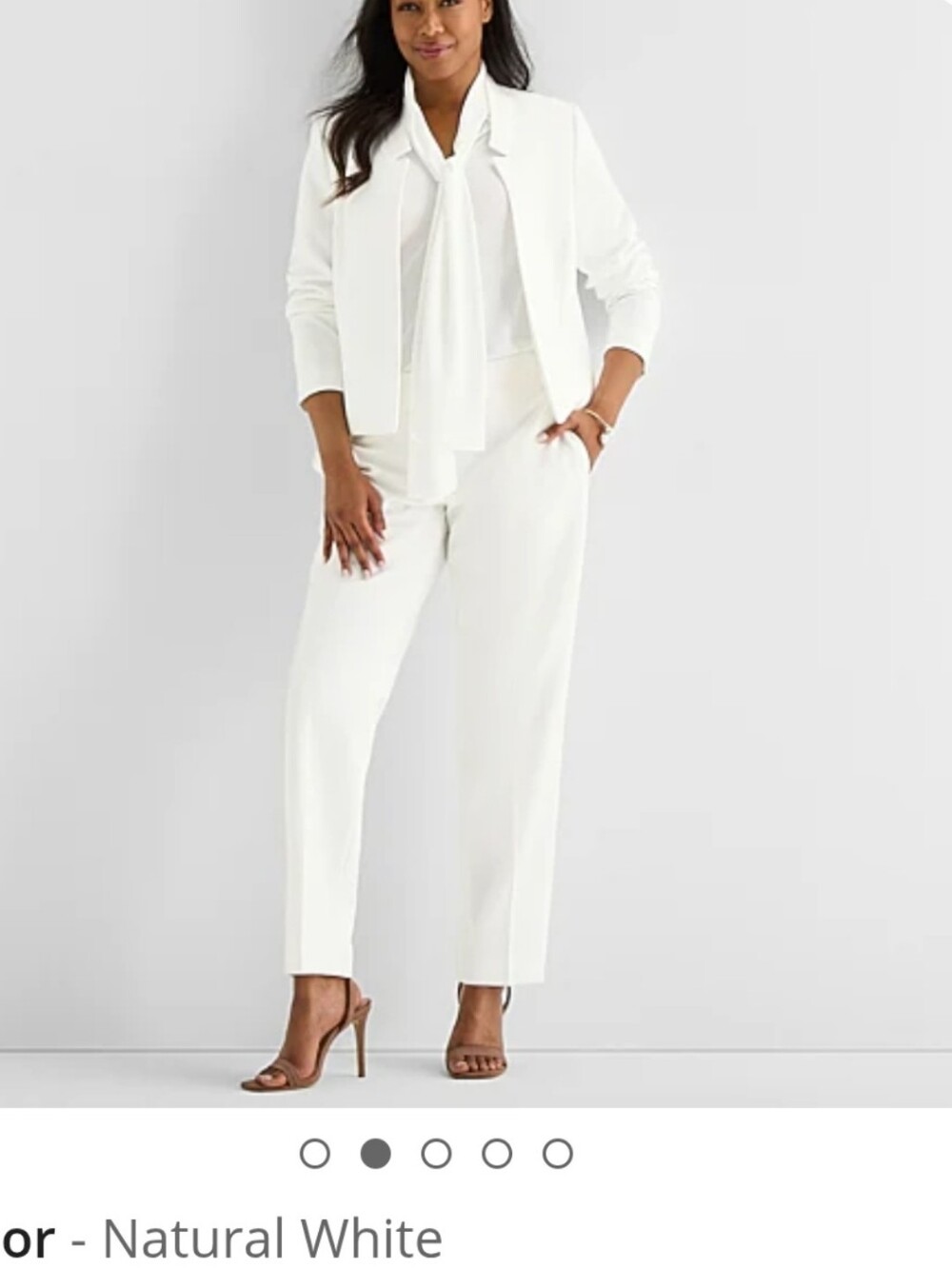 Black Label by Evan Picone Women's 12 Natural White Suit Jacket